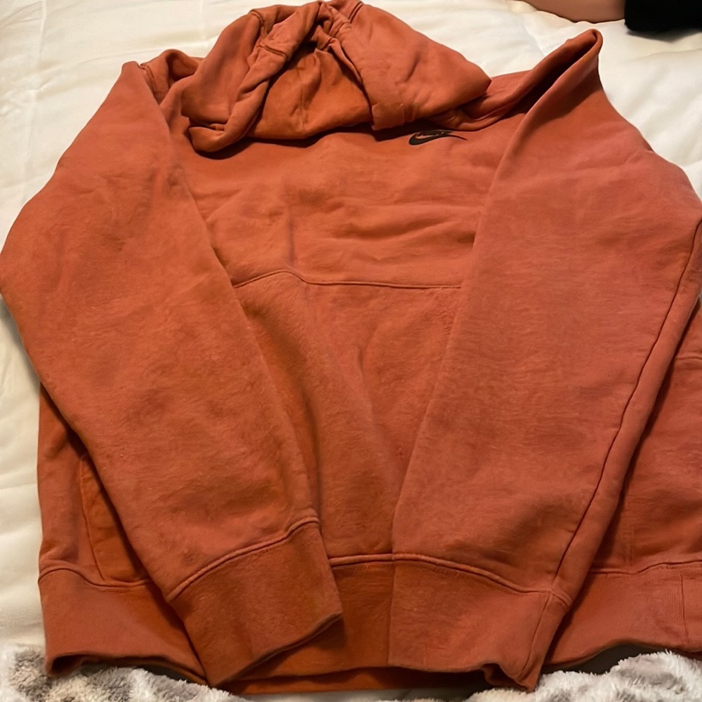 nike pinkish red hoodie! size small.